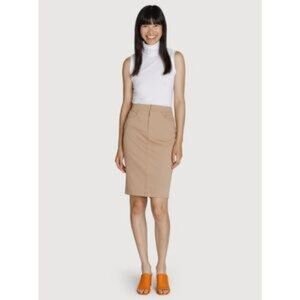 Kit And Ace Tan Mainstay Stretch Midi Skirt